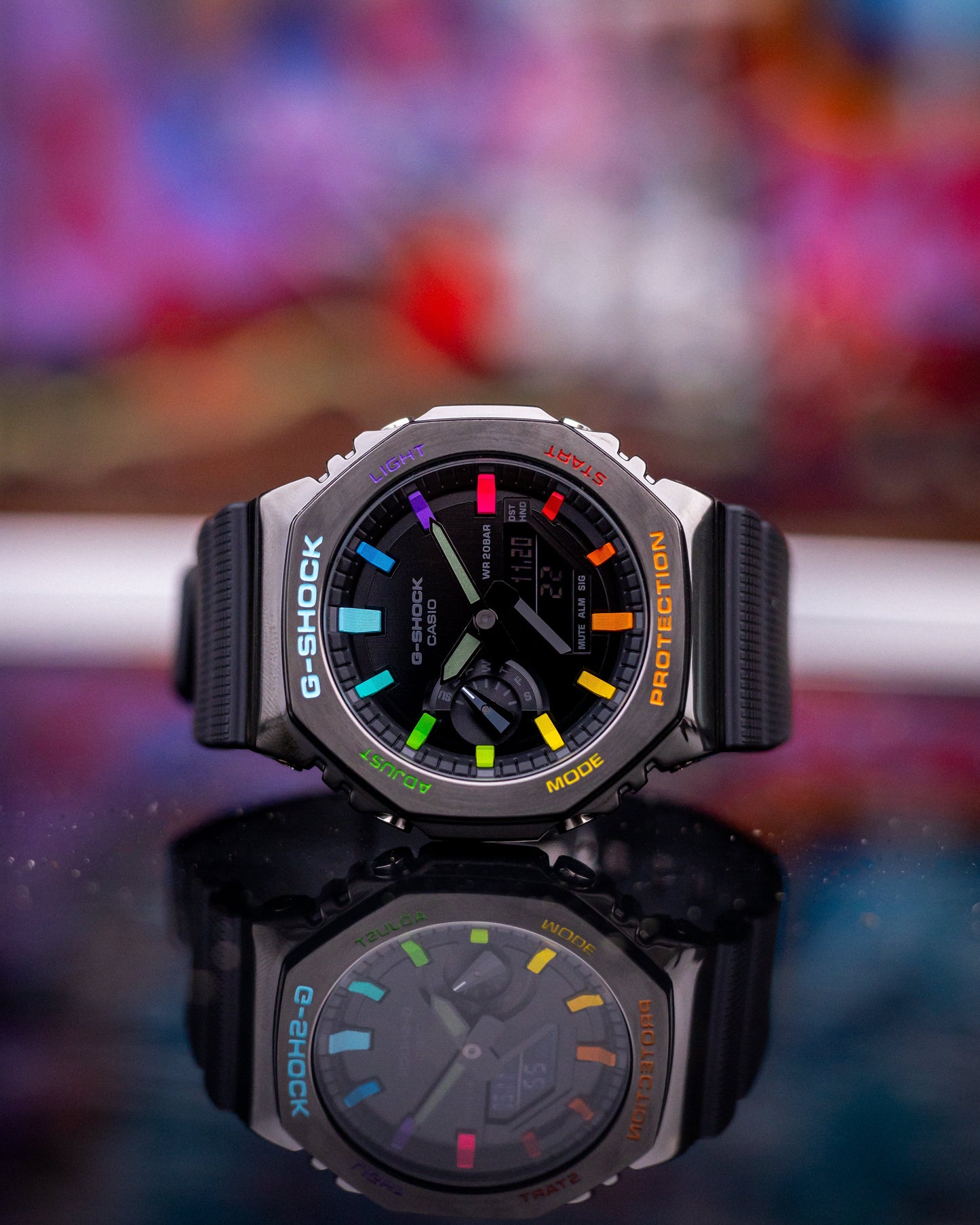 G-Shock CasiOak Blackout Metal Rainbow
