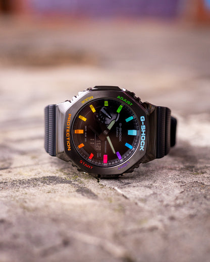 G-Shock CasiOak Blackout Metal Rainbow