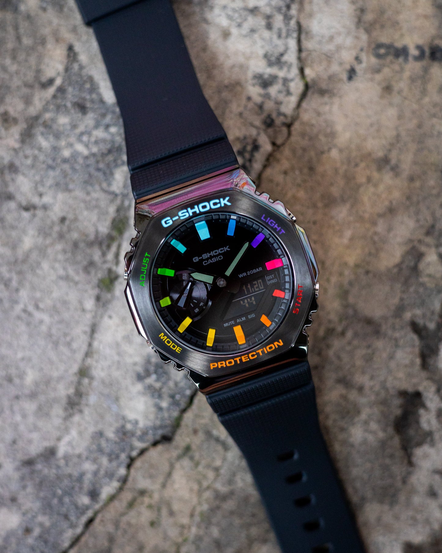 G-Shock CasiOak Blackout Metal Rainbow