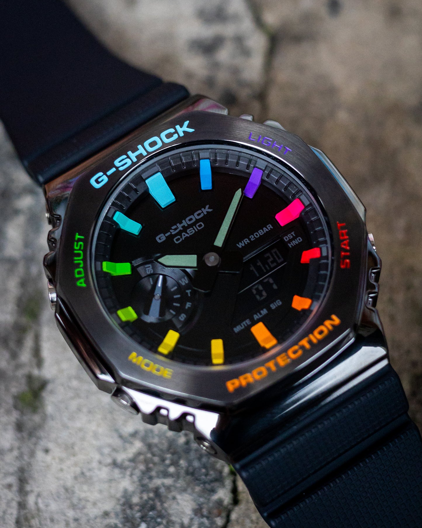 G-Shock CasiOak Blackout Metal Rainbow