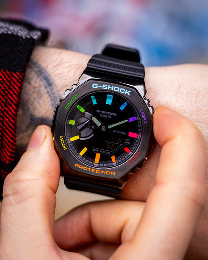 G-Shock CasiOak Blackout Metal Rainbow
