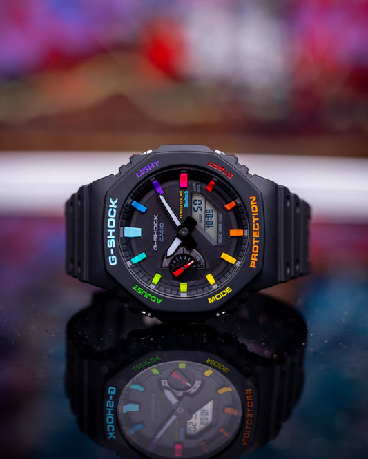 Solar G-Shock CasiOak Black Rainbow