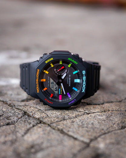 Solar G-Shock CasiOak Black Rainbow
