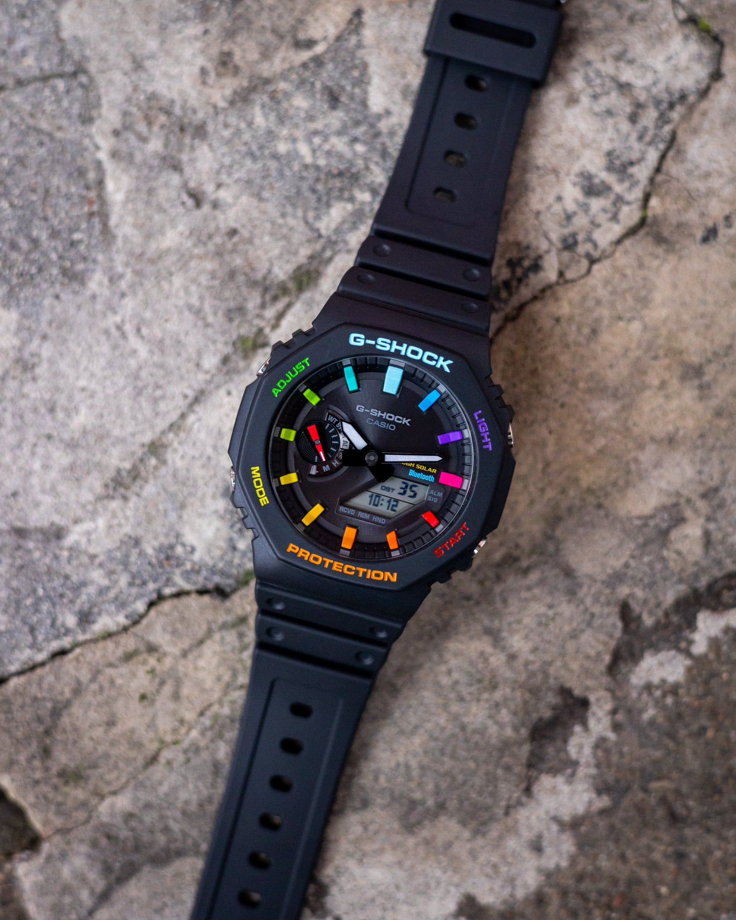 Solar G-Shock CasiOak Black Rainbow