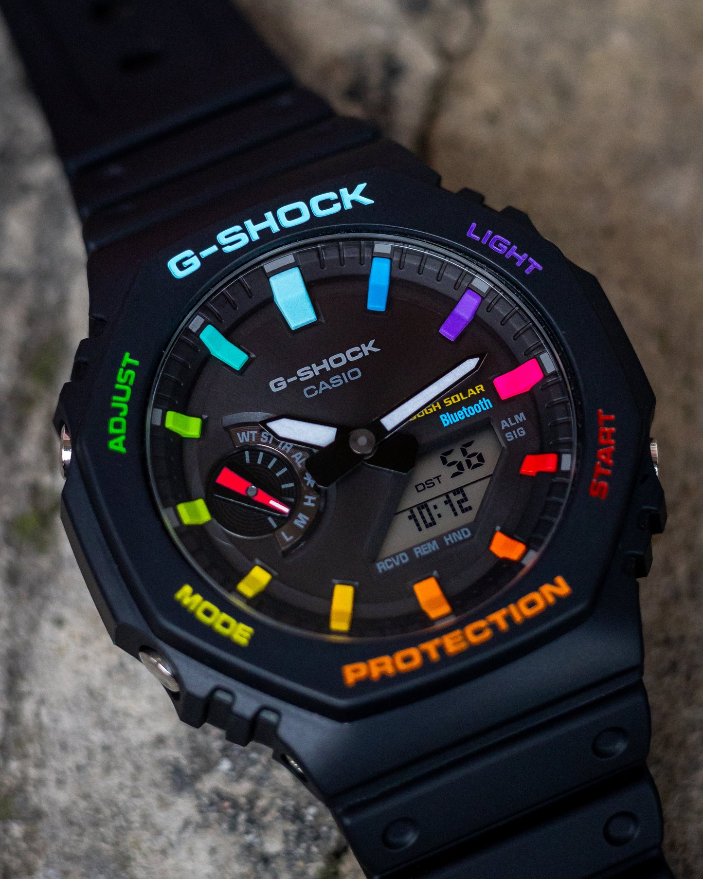 Solar G-Shock CasiOak Black Rainbow