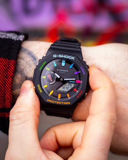 Solar G-Shock CasiOak Black Rainbow