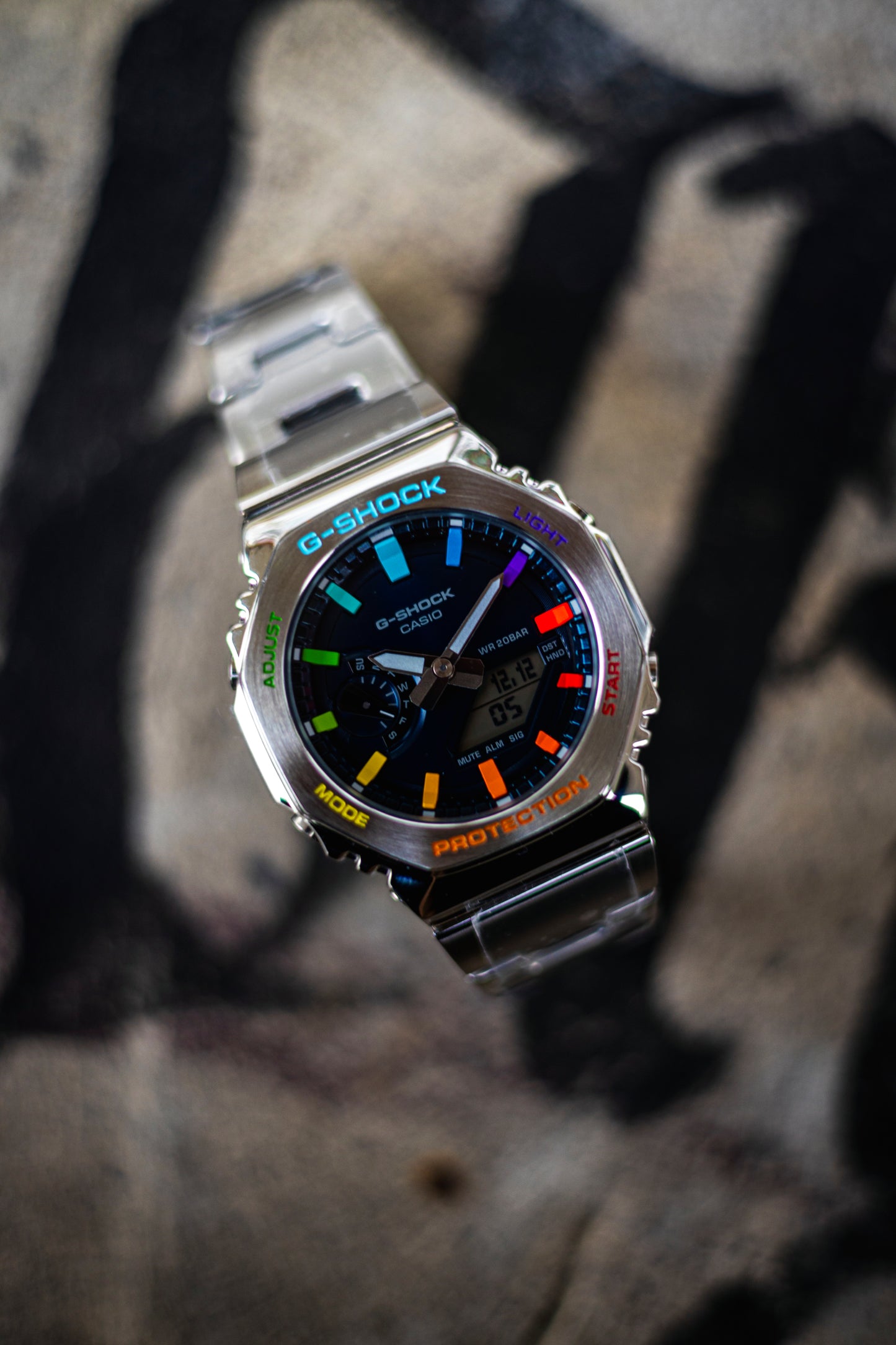 G-Shock CasiOak Metal Blue Rainbow