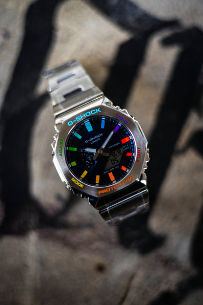 G-Shock CasiOak Metal Blue Rainbow