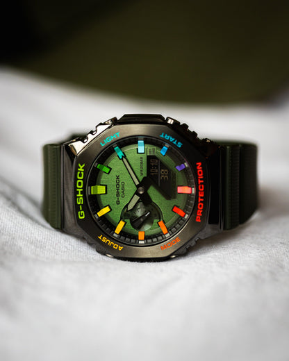 G-Shock CasiOak Green Metal Rainbow