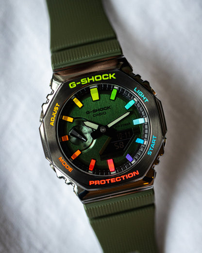 G-Shock CasiOak Green Metal Rainbow