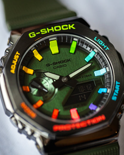 G-Shock CasiOak Green Metal Rainbow