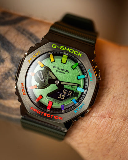 G-Shock CasiOak Green Metal Rainbow
